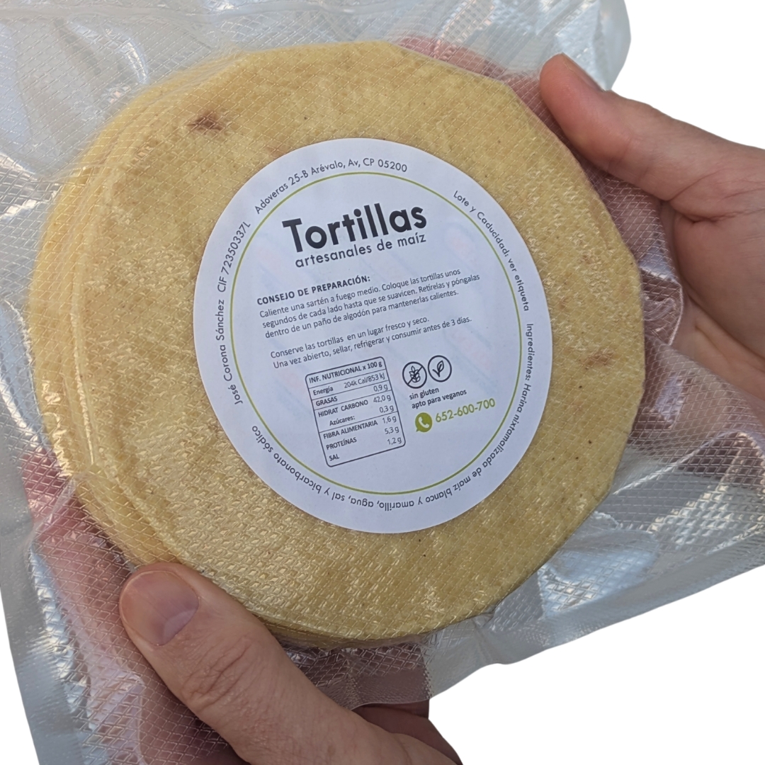 Tortillas de maiz nixtamalizado 12cm